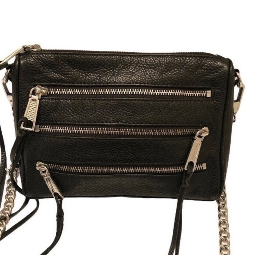 Rebecca minkoff black leather zipper crossbody bag